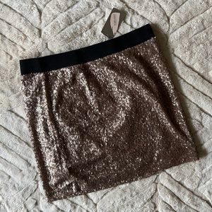 F21 Gold Sequin Mini Skirt